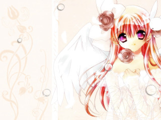Angel pink background long hair - a white flower free wallpaper