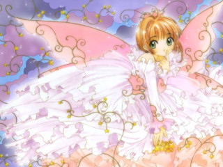 Fairy pink dress gold stars - a pink bow free wallpaper