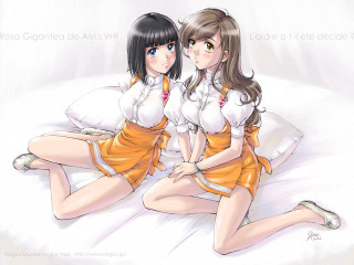 Two girls bed camera phone - a bed together free wallpaper