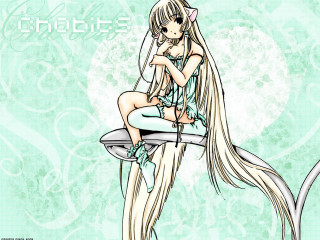 Girl longhair stool cat bow - a stool free wallpaper