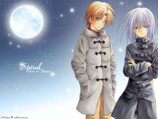 Anime characters fullmoon starrysky aurora - background free wallpaper