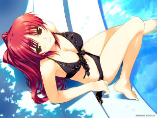 Woman bikini surfboard water anime 2 - a surfboard free wallpaper