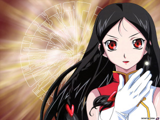 Woman black hair red eyes - red eye free wallpaper