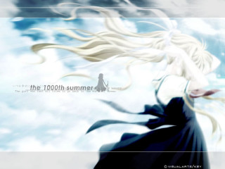 Long white hair flying clouds - the wind free wallpaper