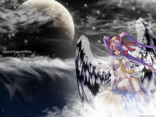 Girl wings clouds moon anime - the cloud free wallpaper