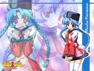 Anime girls blue background rayonism - a blue border free wallpaper