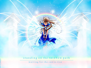 Rainbow hair angel wings kyoto - kyoto animation free wallpaper for desktop