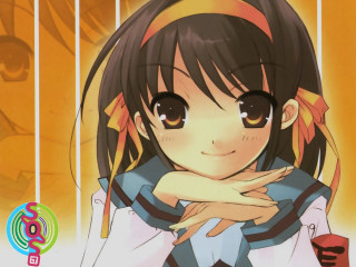 Girl smile longhair sailoruniform kyotoanimation - long hair and a scarf free wallpaper