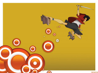 Flying man sword briefcase bubbles - 2 d game art free wallpaper