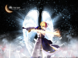 Anime sword starry sky moon - a sky full free wallpaper