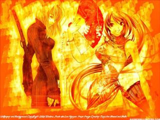 Demon girls fire background anime - a manga drawing free wallpaper for desktop