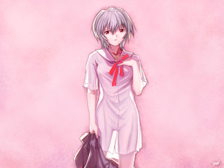 Girl pinkshirt redscarf holding bag - a pink shirt free wallpaper