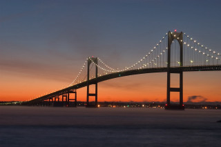 Bridge water lights night sky - a bridge free wallpaper