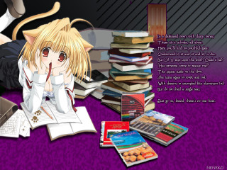 Girl books laptop anime arcueid - the floor free wallpaper