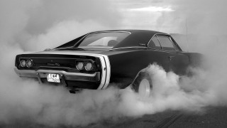Black white car smoke exhaust - photo of a car free wallpaper