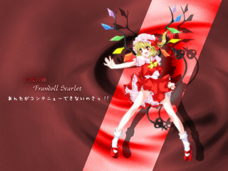 Anime red dress red background - a anime character free wallpaper