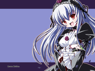 White haired anime girl gothic - long white hair free wallpaper for desktop