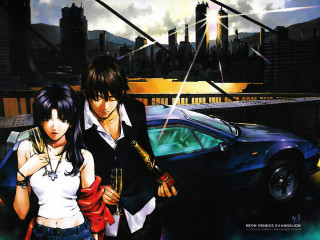 City couple car bridge skyline - a car in a city free wallpaper