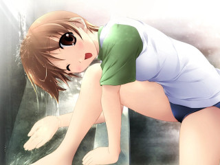 Girl leaning wall brown eyes - fantastic free wallpaper