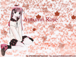 Pink hair girl autumn anime - dress free wallpaper