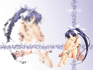 Girl clock cubist anime bluehair - cubist free wallpaper