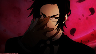 Man glasses tie holding face - a pink background behind free wallpaper