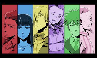 Anime characters colorful hair clothes - colored free wallpaper