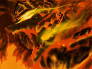 Tiger fire embers explosion monster - rob rey and kentaro miura style free wallpaper