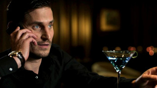 Man talking cellphone martini glass - viennese actionism free wallpaper