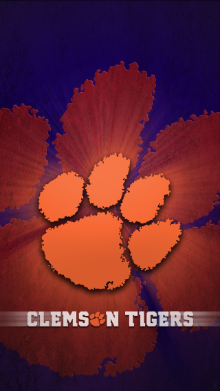 Clemson logo purple red background - free textures wallpaper