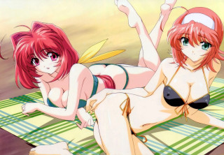 Beach anime girls bikini towel - a bikini free wallpaper