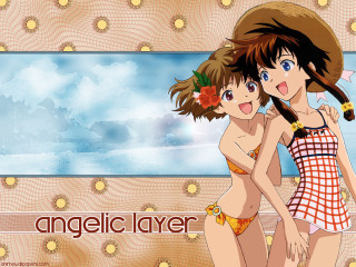 Beach anime girls hats flower - anime visual free wallpaper