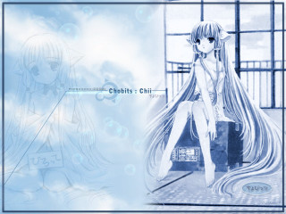 Anime girl suitcase room clouds - a manga drawing free wallpaper for desktop