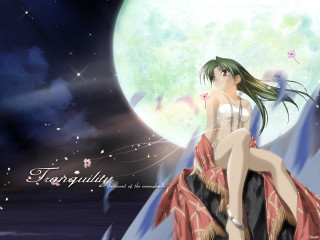 Woman moon planet night sky - the wind free wallpaper