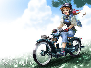 Woman motorcycle helmet blue sky - a woman riding free wallpaper