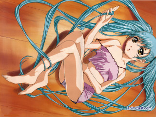 Blue hair woman laying wires 2 - a blue hair free wallpaper