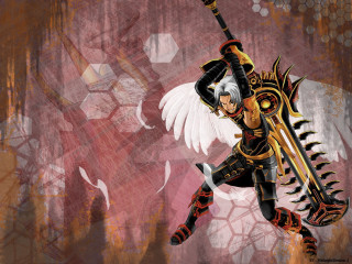 Woman sword wings fantasy digital - digital art free wallpaper