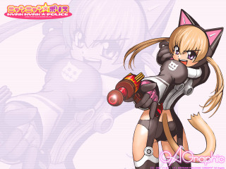 Cat costumed girl gun yayoi - a character portrait free wallpaper