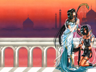 Fantasy egyptian twowomen scepters darkskinned - drew struzan free wallpaper