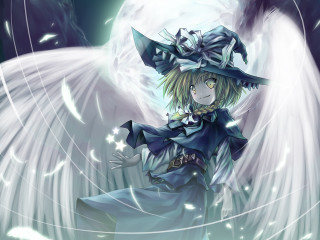Angel wings moon hat blonde - a blue tail free wallpaper