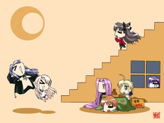 Cartoon stairs group dogs cats - a set of stairs free wallpaper