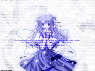 Girl blue dress anime long - anime visual free wallpaper