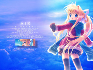 Anime longhair pinkdress bluebackground clouds - a pink dress free wallpaper
