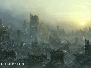 City buildings smoke sky sun - craig mullins free wallpaper