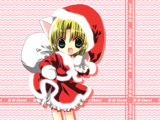 Anime girl santa hat red - a red ribbon free wallpaper