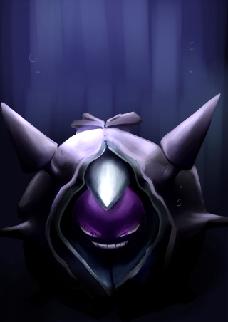 Purple black horned object light - free anime wallpaper