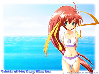 Girl beach longhair yellowribbon whitebikini - a white top free wallpaper