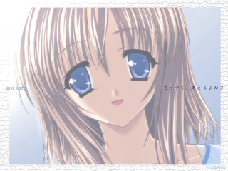 Anime girl blue eyes long 4 - a white border free wallpaper