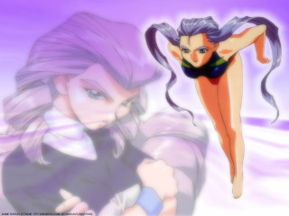 Woman cartoon bikini purple hologram - fabien charuau free wallpaper