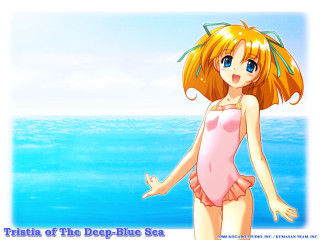 Cartoon girl pink bathing suit - a character portrait free wallpaper